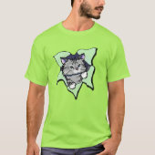 キニアートグレー子猫ブラストTシャツ Tシャツ (正面)