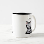 キニアートグレー虎猫キッテン ツートーンマグカップ (正面右)