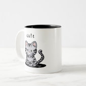 キニアートグレー虎猫キッテン ツートーンマグカップ (正面左)