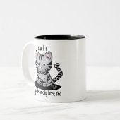 キニアートグレー虎猫キッテン ツートーンマグカップ (正面左)