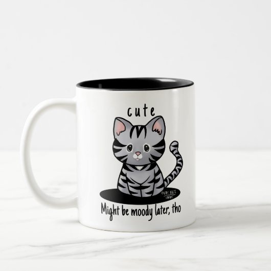 キニアートグレー虎猫キッテン ツートーンマグカップ (左)