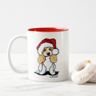 キニアートコッカースパニエル犬クリスマスマグ ツートーンマグカップ