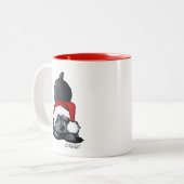 キニアートコッカースパニエル犬クリスマスマグ ツートーンマグカップ (正面左)