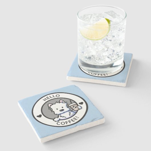 キニアートコーヒーウェスティーストーンコースター ストーンコースター (横)