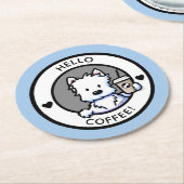 キニアートコーヒーウェスティー ラウンドペーパーコースター (アングル)