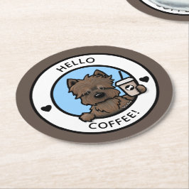 キニアートコーヒーケアンラウンド紙コースター ラウンドペーパーコースター