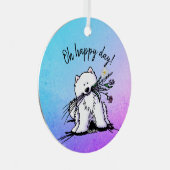 キニアートサモエイクラシックドラウンドステッカー メタルオーナメント (正面右)