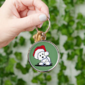 キニアートサンタウェスティードッグ キーホルダー (手)