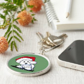 キニアートサンタウェスティードッグ キーホルダー (側面)