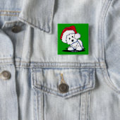 キニアートサンタウェスティードドッグギフト 缶バッジ (インサイチュ)