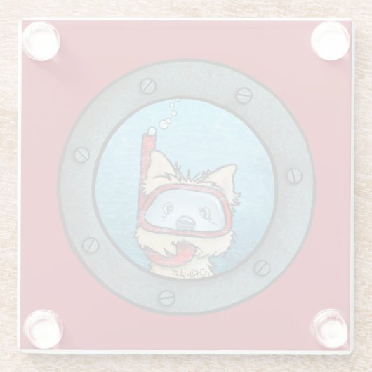 キニアートシュノーケリングカーンテリアガラスコースター ガラスコースター (裏面)