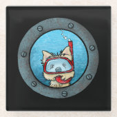 キニアートシュノーケリングカーンテリア ガラスコースター (正面)