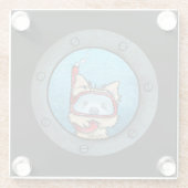 キニアートシュノーケリングカーンテリア ガラスコースター (裏面)