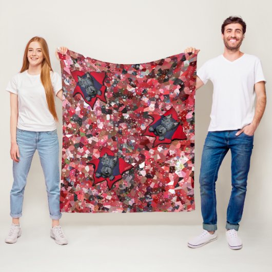 キニアートスコッティレッド抽象芸術 フリースブランケット (インサイチュ)