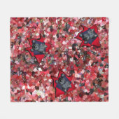 キニアートスコッティレッド抽象芸術 フリースブランケット (正面(横))