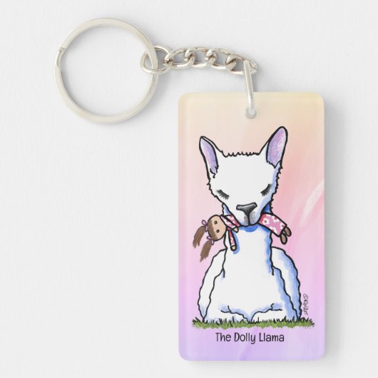 キニアートドリーラマ キーホルダー (正面)
