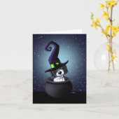 キニアートドールドッグウィッチハロウィーン カード (黄色い花)