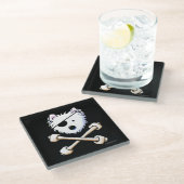 キニアートパイレーツウェスティクロスボーンコースター ガラスコースター (アングル)