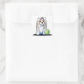 キニアートビアヨークシャーテリアテリア スクエアシール (バッグ)