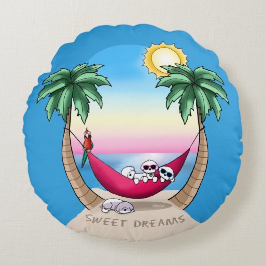 キニアートビコンスイートドリームズ ラウンドクッション (正面)