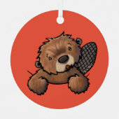 キニアートビーバー メタルオーナメント (正面)