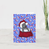 キニアートピットブルクリスマスカード カード (正面)