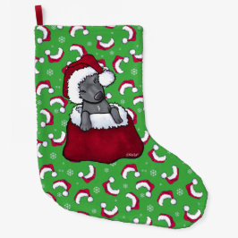 キニアートピットブルクリスマスストッキング ラージクリスマスストッキング
