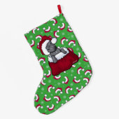 キニアートピットブルクリスマスストッキング ラージクリスマスストッキング (裏面 (吊り時))