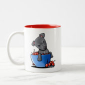 キニアートピットブルパピーツートーンコーヒーマグ ツートーンマグカップ (左)