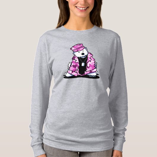 キニアートピンク迷彩柄ウェスティーTシャツ Tシャツ (正面)