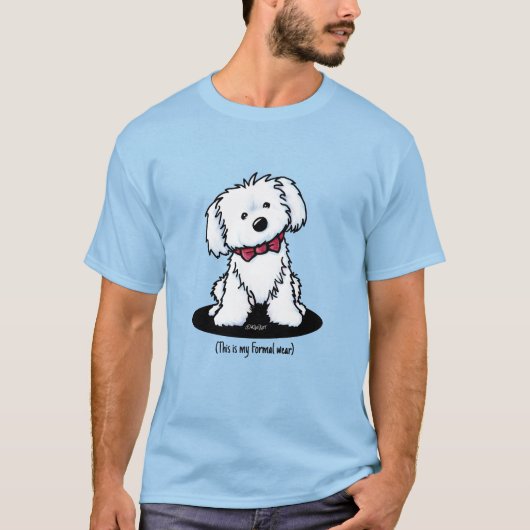 キニアートフォーマル衣服マルチーズTシャツ Tシャツ (正面)