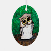 キニアートフクロウTシャツ メタルオーナメント (正面右)