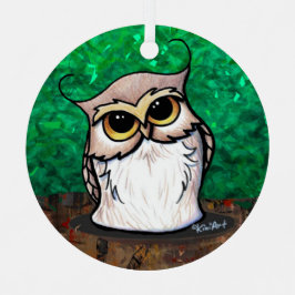 キニアートフクロウTシャツ メタルオーナメント