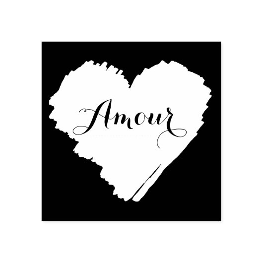 キニアートフランスのハート ラバースタンプ (インプリント)