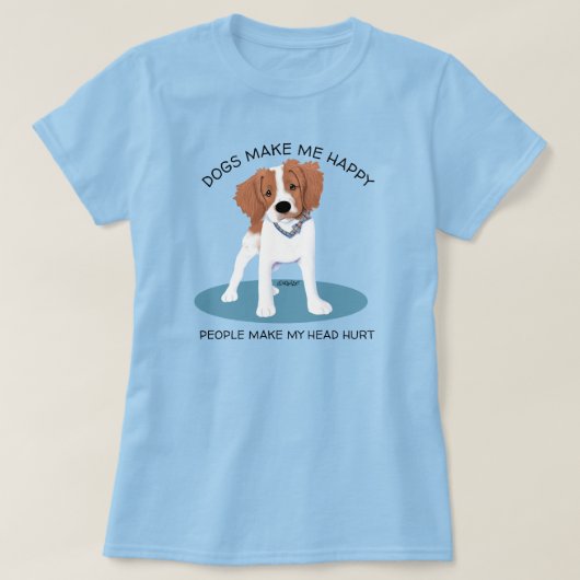 キニアートフランスのブリタニー犬の恋人Tシャツ Tシャツ (デザイン正面)