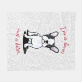 キニアートフランスのブルドッグ フリースブランケット (正面(横))