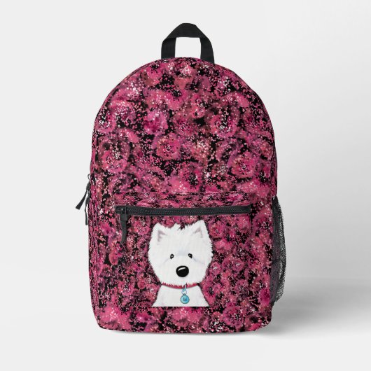 キニアートフワフウェスティーフローラ印象 プリントバックパック (正面)