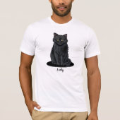 キニアートブラック猫好きTシャツ Tシャツ (正面)