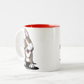 キニアートブリンドルブルテリア ツートーンマグカップ (正面左)