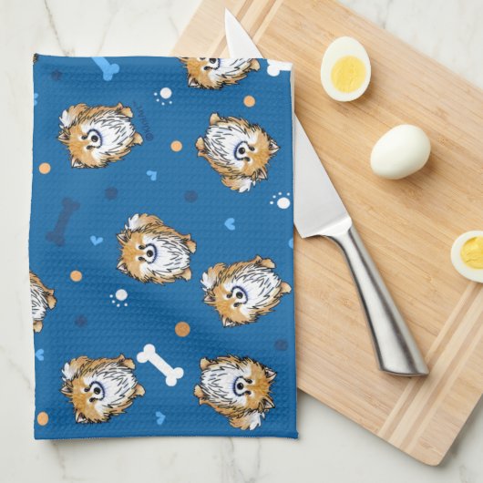 キニアートベラポムタオル キッチンタオル (四つ折り)