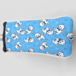 キニアートホワイトキテンス ゴルフヘッドカバー