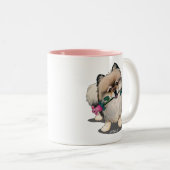 キニアートポメラニア犬ウォルターポートレート ツートーンマグカップ (正面右)