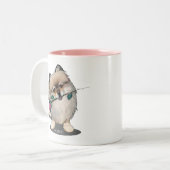 キニアートポメラニア犬ウォルターポートレート ツートーンマグカップ (正面左)