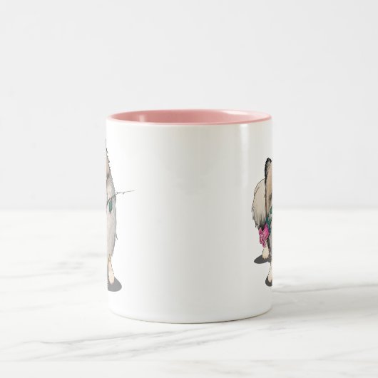 キニアートポメラニア犬ウォルターポートレート ツートーンマグカップ (中央)