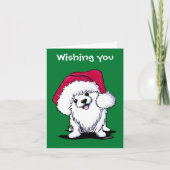 キニアートポメラニア犬ドッグクリスマスカード シーズンカード (正面)