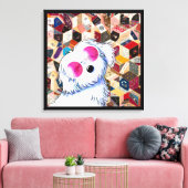 キニアートマルチーズ熱狂するキルト キャンバスプリント (インサイチュ (リビング))