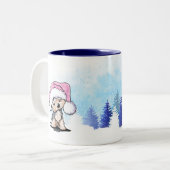 キニアートヨークシャーテリアクリスマス ツートーンマグカップ (正面左)