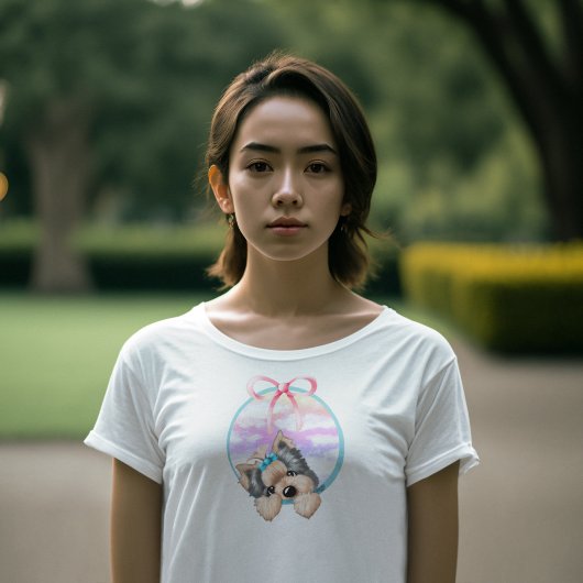 キニアートヨークシャーテリアコケットデザイン Tシャツ