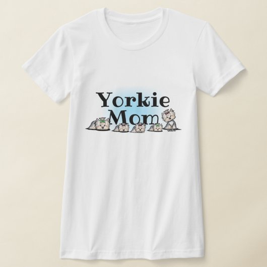 キニアートヨークシャーテリアママ Tシャツ (レイダウン)
