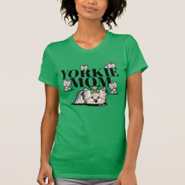 キニアートヨークシャーテリアヨークシャーテリアママ Tシャツ